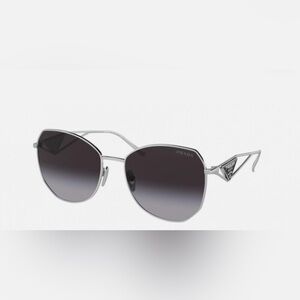 Prada Women's Silver and Black Sunglasses